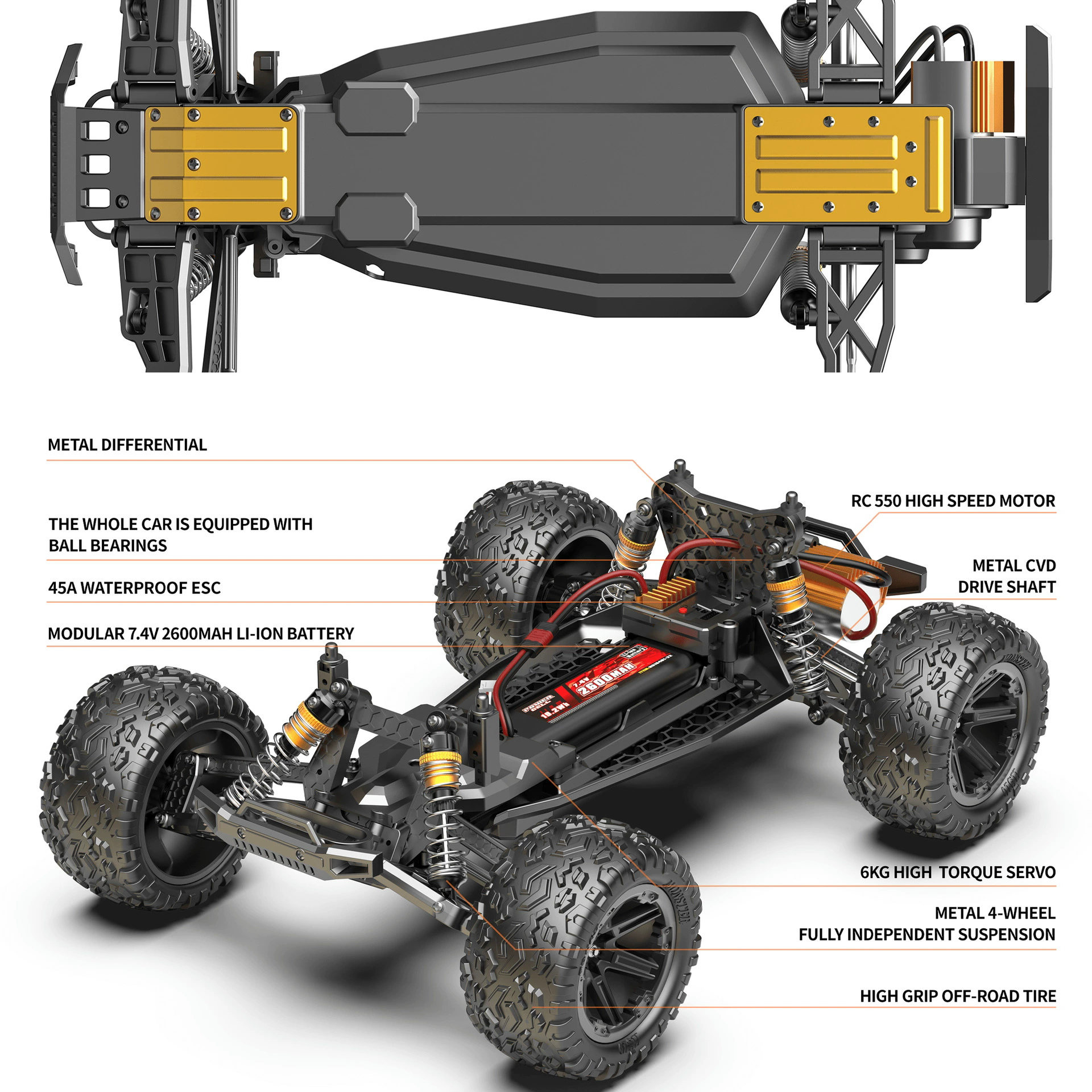 1:8 Large Size RC Car 60KM/H H - Rc Hobby Pro avaliação e preço